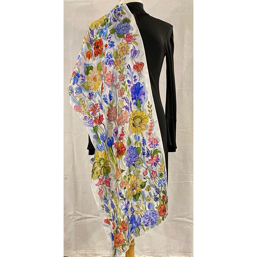 Frédérique's Provence Design 72" X 18" Silk Scarf